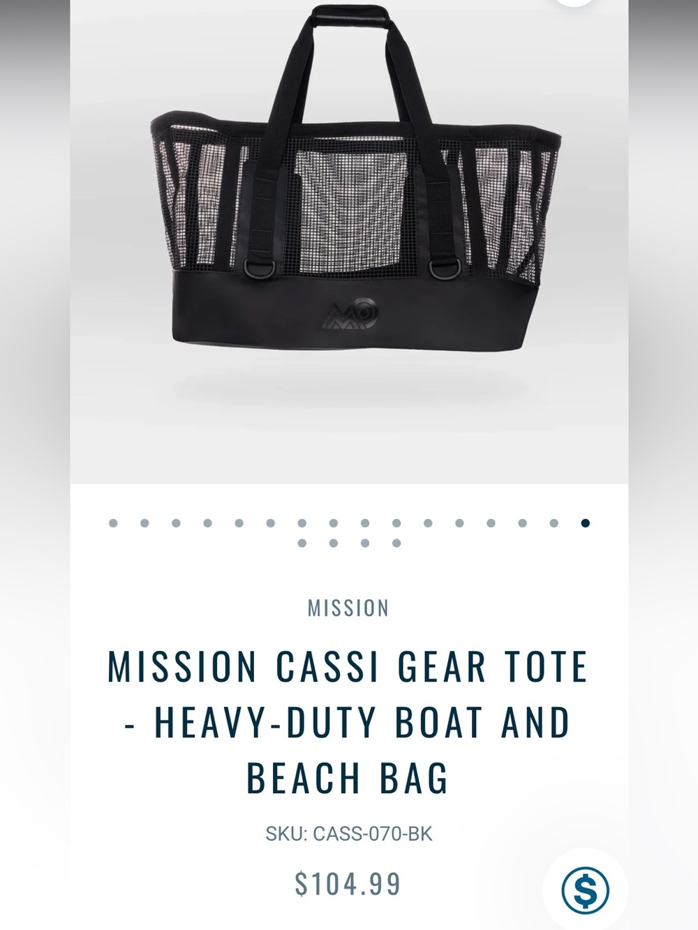 Mission Cassi Mesh Gear Tote in Black